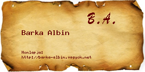 Barka Albin névjegykártya